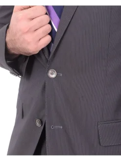 Hugo Boss Hutson1/gander Slim Fit Gray Mini Striped Stretch Cotton Blend Suit