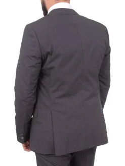 Hugo Boss Hutson1/gander Slim Fit Gray Mini Striped Stretch Cotton Blend Suit