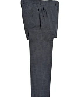 Hugo Boss Lanificio Blue and Gray Tonal Check Slim Fit Notch Lapels Wool 2-Button Suit - 40R