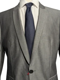 Hugo Boss Light Gray Shawl Lapel Single-Button Cotton Blend Tuxedo 42R