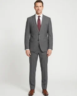 Hugo Boss Marlane Biella Glen Plaid Gray Regular Fit Wool 2-Button Suit - 40R