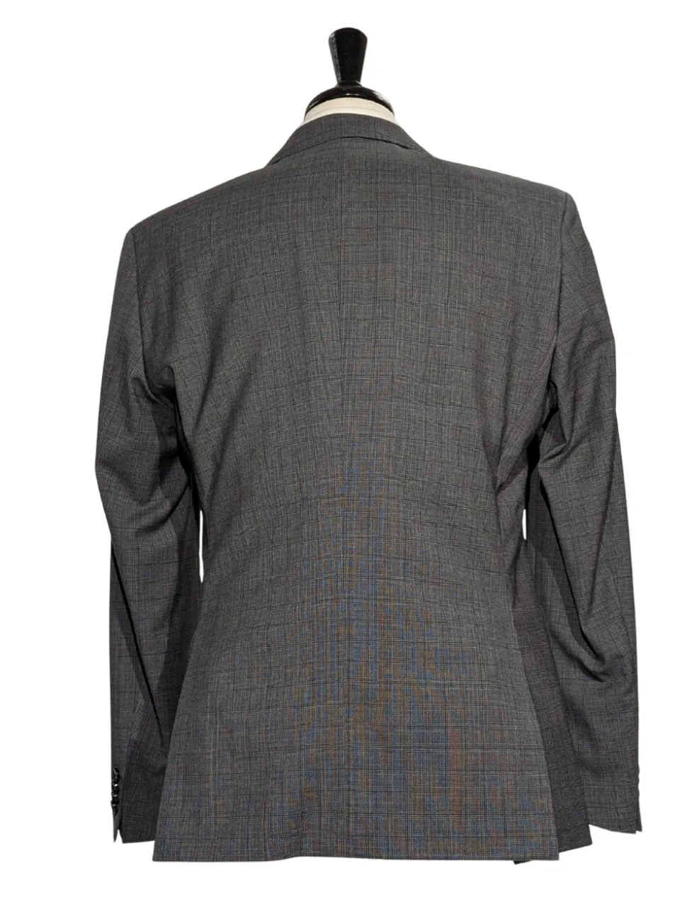 Hugo Boss Marlane Biella Glen Plaid Gray Regular Fit Wool 2-Button Suit - 40R
