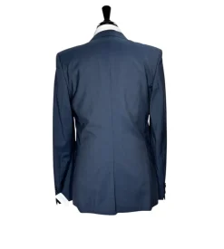 Hugo Boss Mens Blue-Gray Pinstripe Notch Lapels Slim Fit 2 Button Wool Suit - 42L