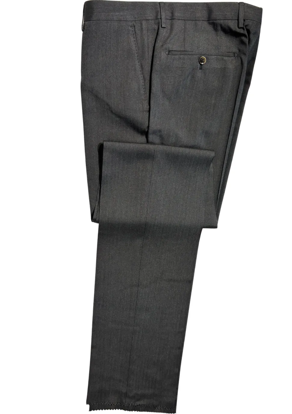 Hugo Boss Mens Charcoal Herringbone Notch Lapel Classic Fit 2-Button Silk Suit - 40R