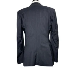 Hugo Boss Mens Charcoal Pinstripe Notch Lapels Slim Fit 2 Button Wool Suit - 40L