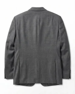 Hugo Boss Mens Charcoal Textured Notch Lapel Slim Fit 2-Button Wool Suit - 38R