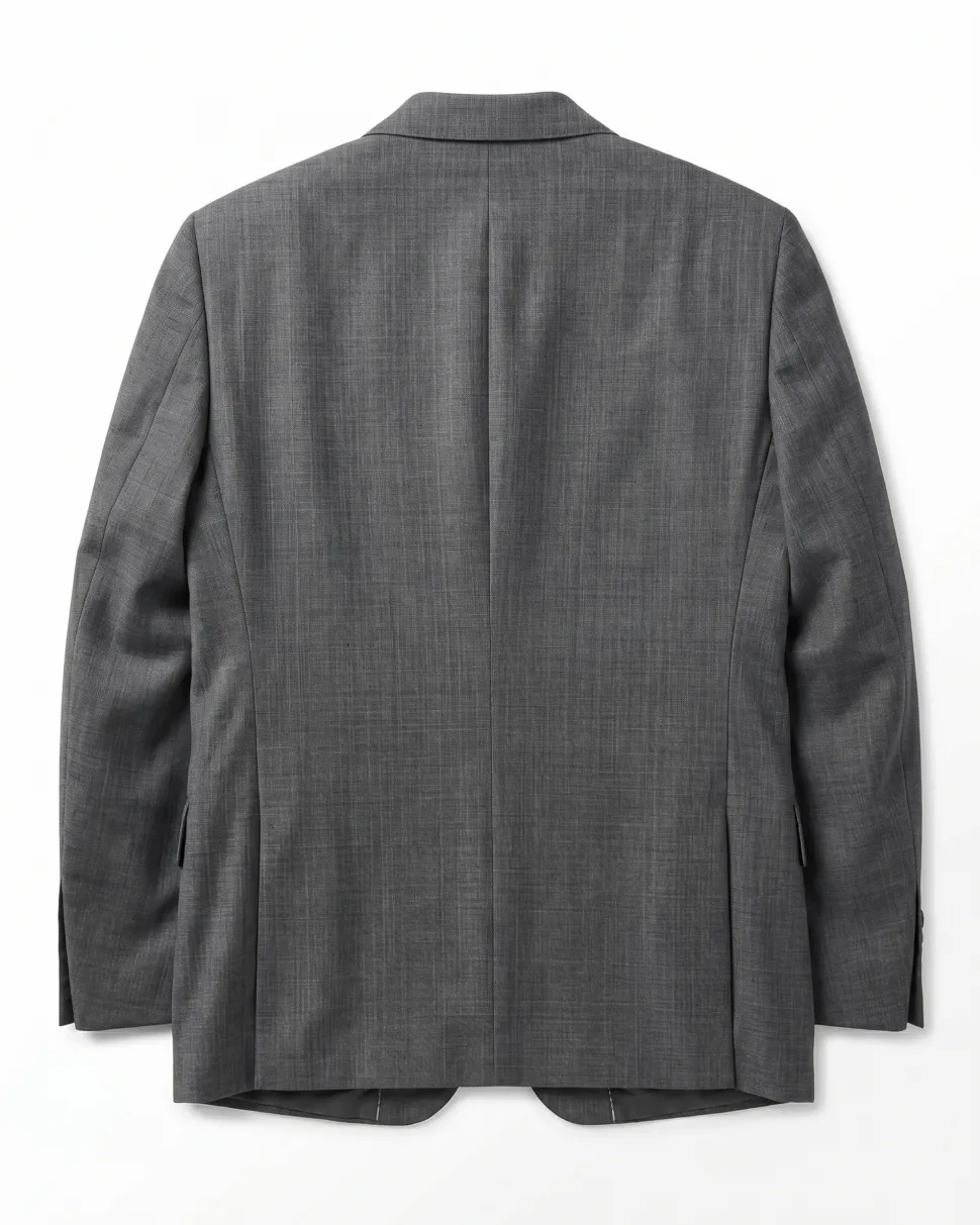 Hugo Boss Mens Charcoal Textured Notch Lapel Slim Fit 2-Button Wool Suit - 38R