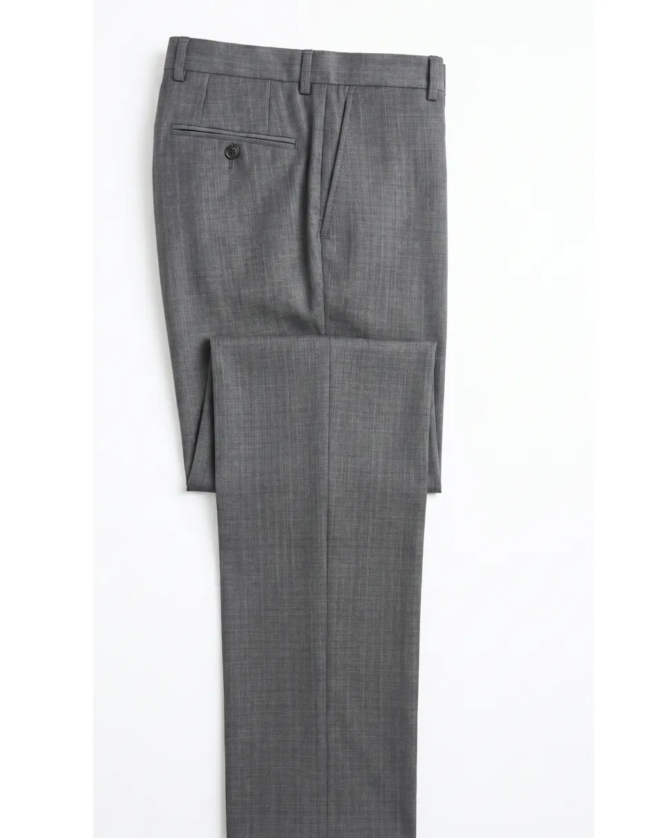 Hugo Boss Mens Charcoal Textured Notch Lapel Slim Fit 2-Button Wool Suit - 38R