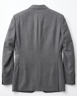 Hugo Boss Mens Gray Crosshatch Textured Notch Lapels Slim Fit 2-Button Wool Suit - 40R