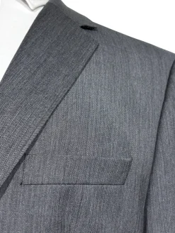 Hugo Boss Mens Gray Herringbone Notch Lapels Wool 2-Button Suit - 40R