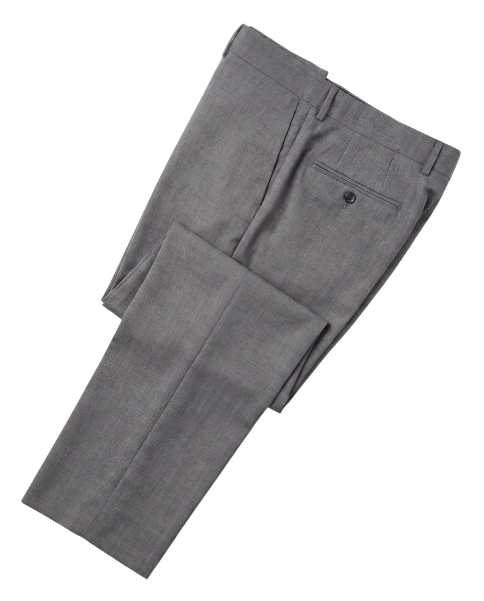Hugo Boss Mens Gray Textured Notch Lapels Classic Fit Stretch 2-Button Wool Suit - 42S