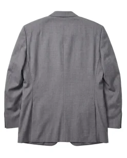 Hugo Boss Mens Gray Textured Notch Lapels Classic Fit Stretch 2-Button Wool Suit - 42S