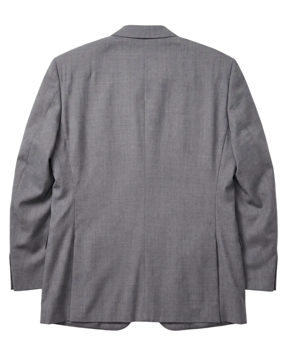 Hugo Boss Mens Gray Textured Notch Lapels Classic Fit Stretch 2-Button Wool Suit - 42S
