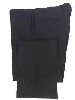 Hugo Boss Mens 42L Black Striped 100% Italian Super 110s Wool Slim Fit Suit