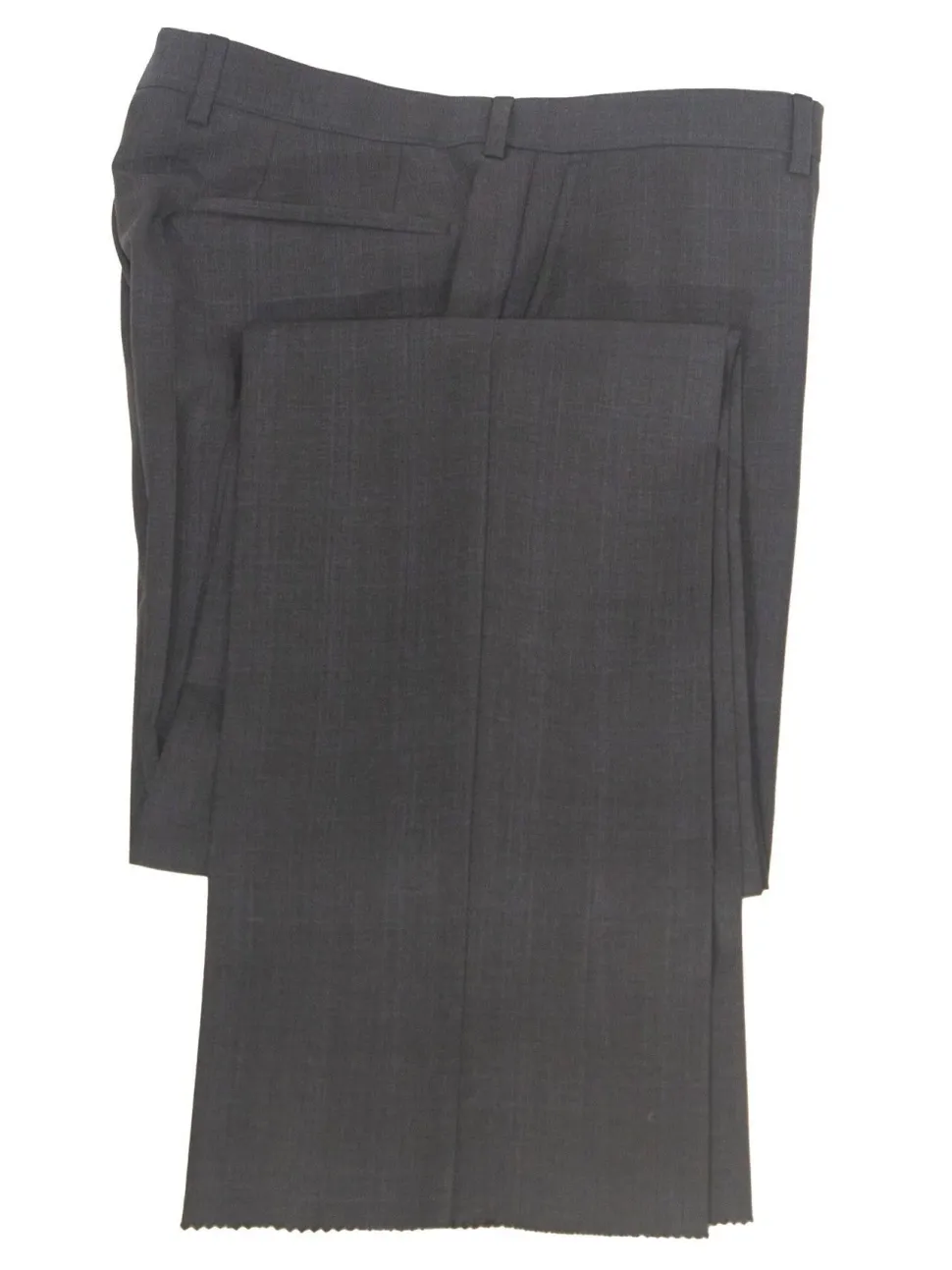 Hugo Boss Mens 42L Charcoal Plaid 100% Wool Slim Fit Two Piece Suit