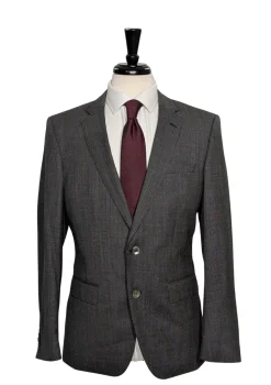 Hugo Boss Mens 40R Gray Weave 100% Wool Slim Fit 2 Piece Suit