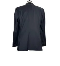 Hugo Boss Mens Solid Black Notch Lapels Classic Fit 2 Button Wool Suit - 40L