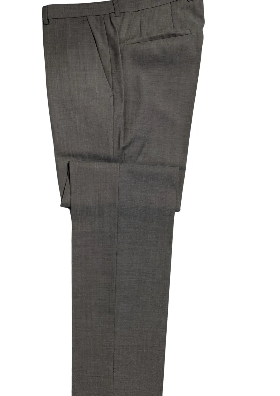Hugo Boss Mens Taupe Textured Notch Lapels Classic Fit 2 Button Wool Suit - 40R