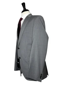 Hugo Boss Modern Fit Stretch Light Gray Solid Two Button Notch Lapel Wool Suit