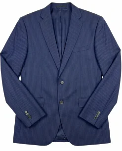 Hugo Boss Navy Pinstripe Modern Fit Notch Lapel Wool 2-Button Suit 40L