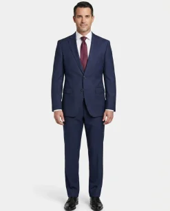 Hugo Boss Navy Pinstripe Modern Fit Notch Lapel Wool 2-Button Suit 40L