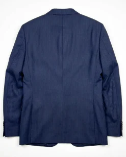 Hugo Boss Navy Pinstripe Modern Fit Notch Lapel Wool 2-Button Suit 40L