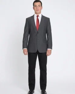 Hugo Boss Paolini Charcoal Gray Striped Super 130's Wool Blazer Sportcoat