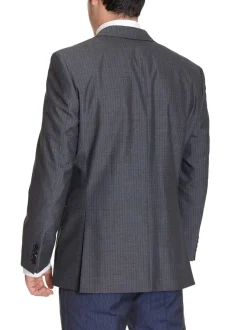 Hugo Boss Paolini Charcoal Gray Striped Super 130's Wool Blazer Sportcoat