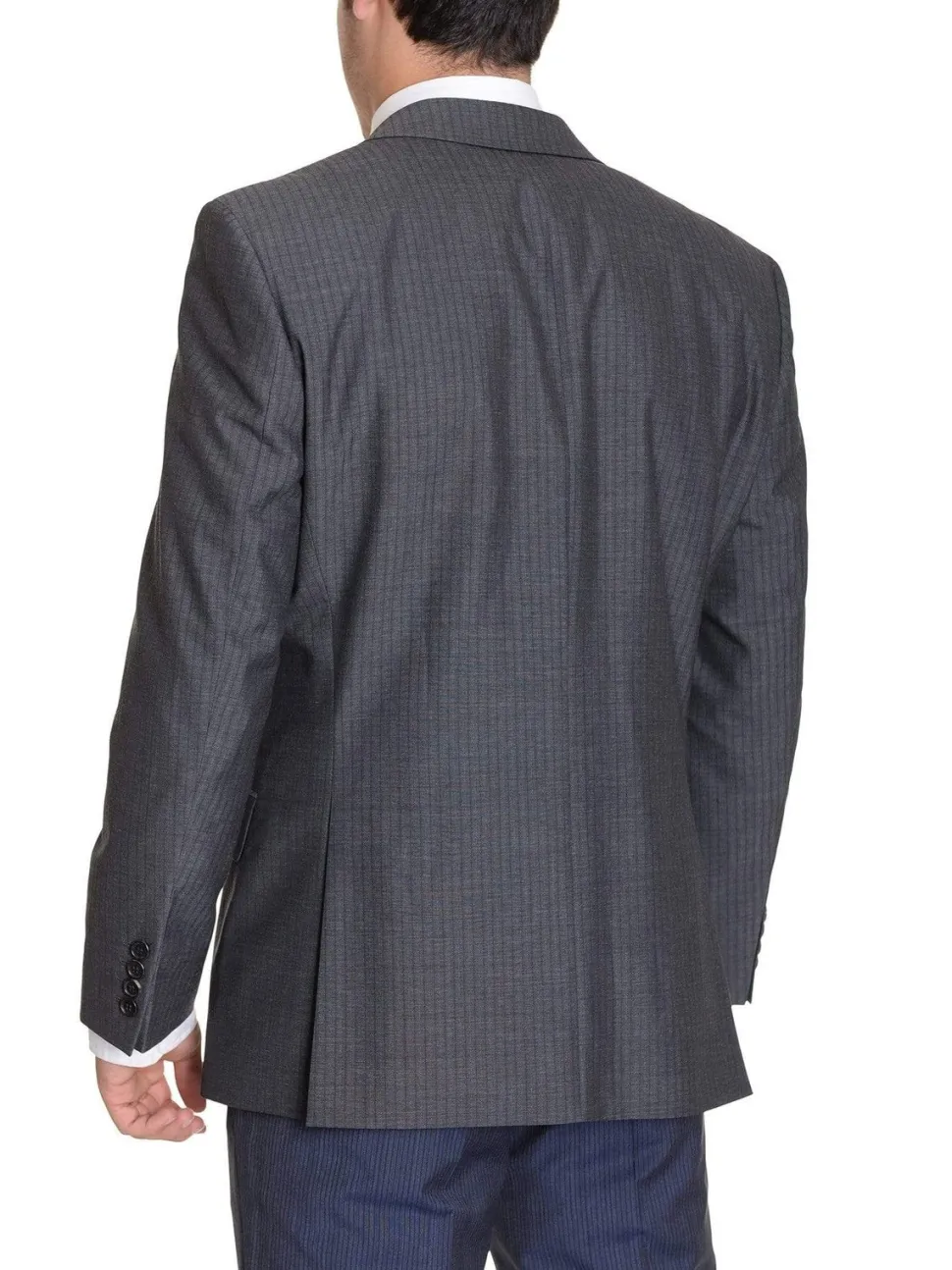 Hugo Boss Paolini Charcoal Gray Striped Super 130's Wool Blazer Sportcoat