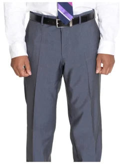 Hugo Boss Paolini1/Movio1 Blue Gray Striped Two Button Wool Suit