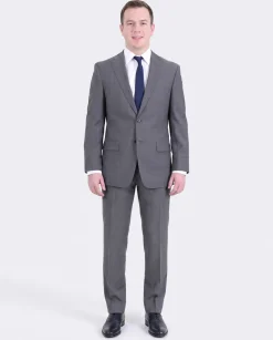 Hugo Boss Paolini1/movio1 Classic Fit Gray Plaid Two Button Wool Suit