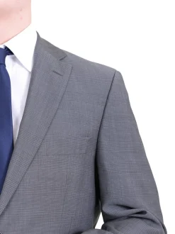 Hugo Boss Paolini1/movio1 Classic Fit Gray Plaid Two Button Wool Suit