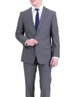 Hugo Boss Paolini1/movio1 Classic Fit Gray Plaid Two Button Wool Suit