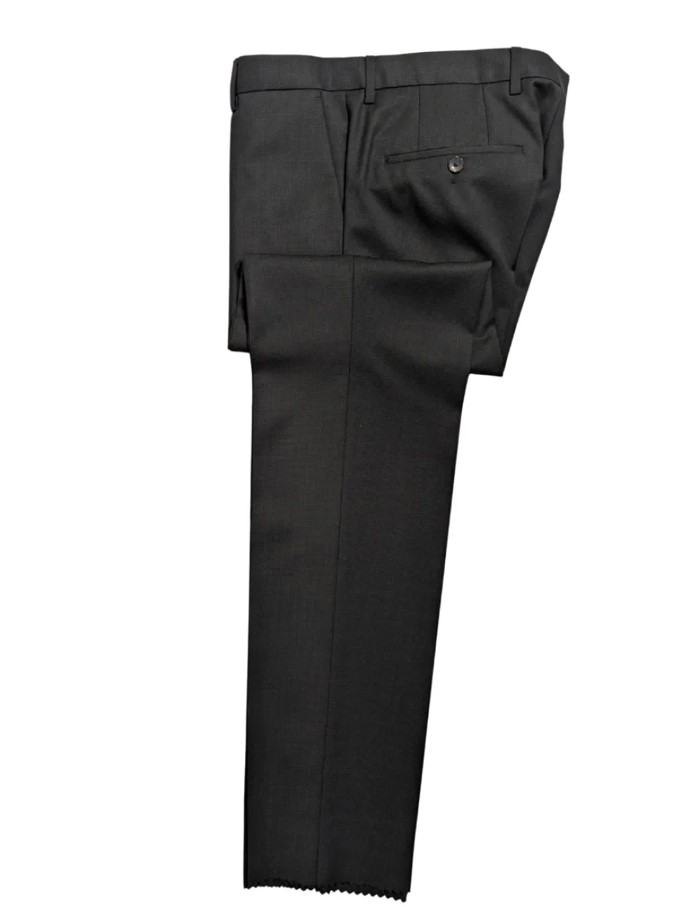 Hugo Boss Super 100s Black Textured Slim Fit Notch Lapels Wool 2-Button Suit - 38R