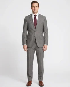 Hugo Boss Super 110s Pinstriped Grey Notch Lapels Wool 2-Button Suit - 36R