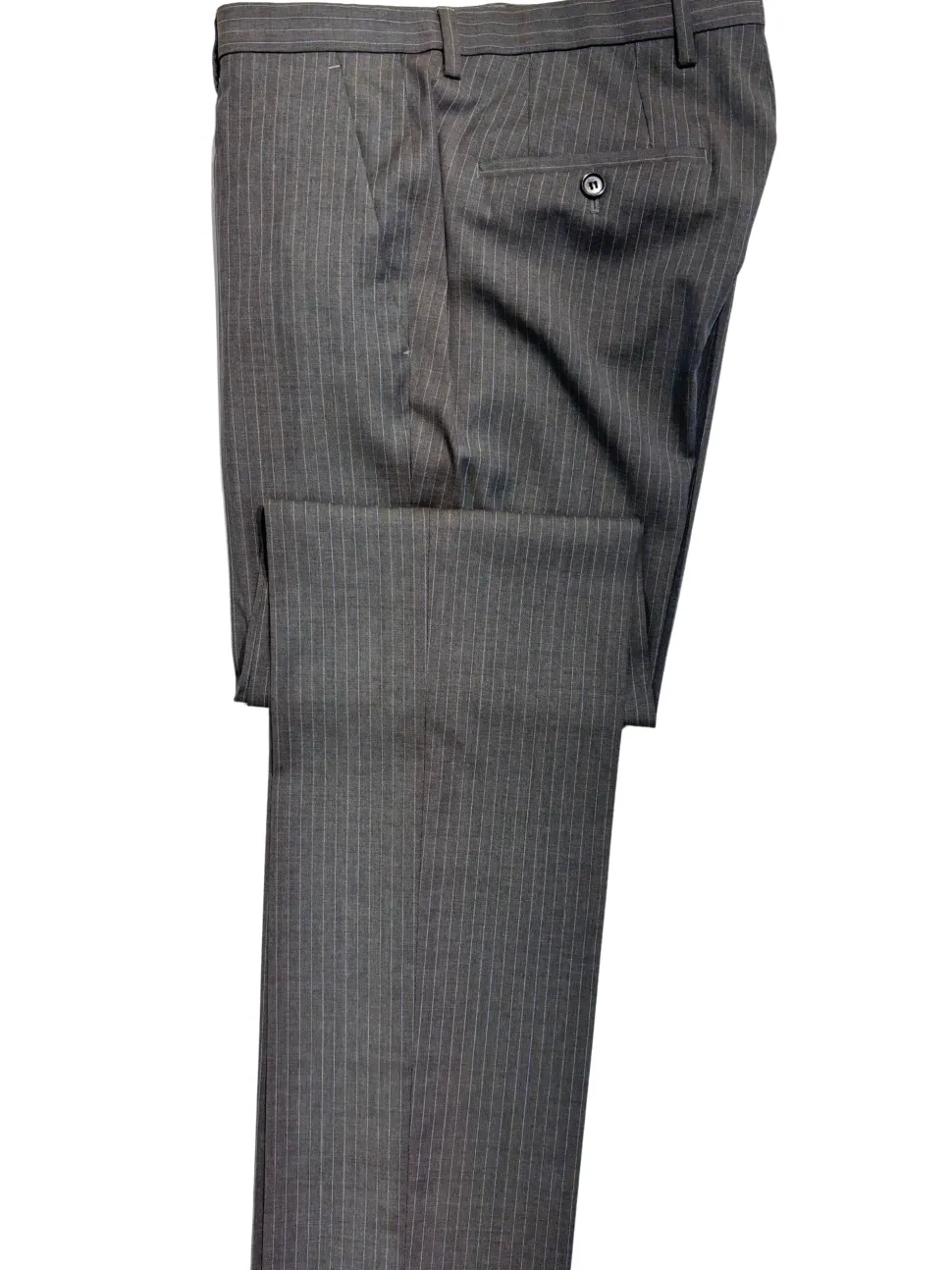 Hugo Boss Super 110s Pinstriped Grey Notch Lapels Wool 2-Button Suit - 36R