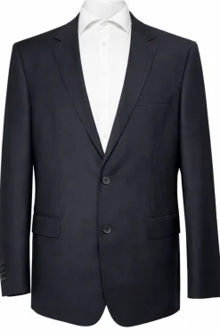 Hugo Boss Textured Black Notch Lapel Slim Fit Super 100’s Wool 2-Button Suit 46L