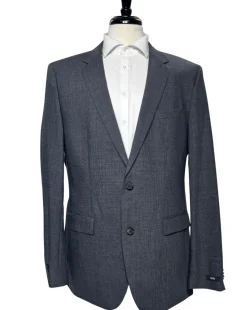 Hugo Boss Textured Gray Slim Fit Notch Lapel 2-Button Suit 44L