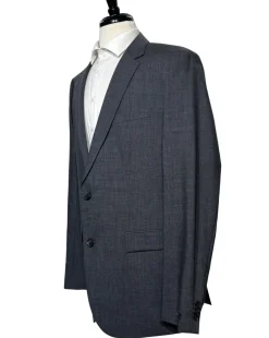 Hugo Boss Textured Gray Slim Fit Notch Lapel 2-Button Suit 44L