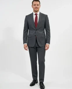 Hugo Boss Textured Gray Slim Fit Notch Lapel 2-Button Suit 44L