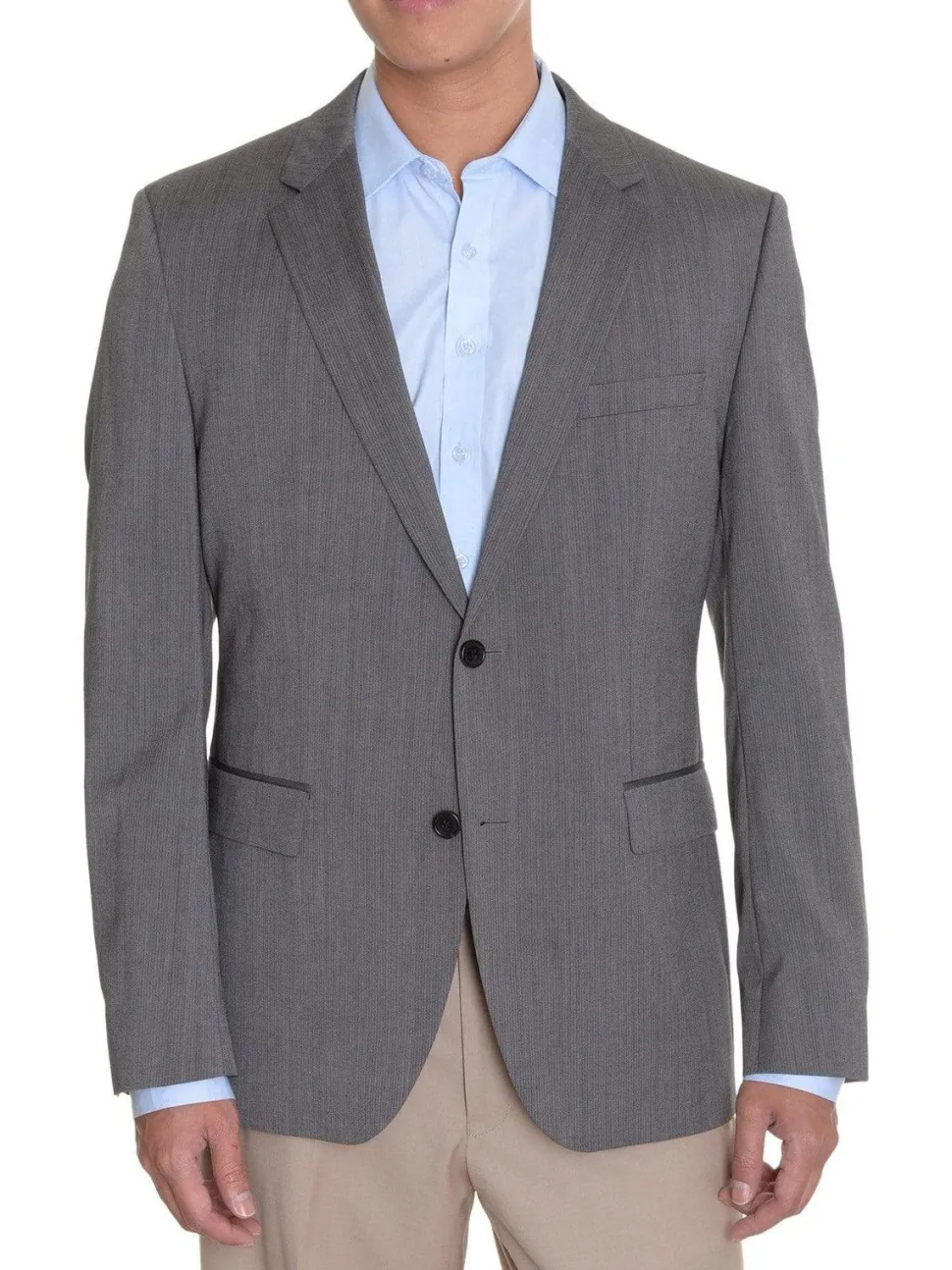 Hugo Boss The Grand_1 Gray Pinstriped Two Button Wool Blazer Sportcoat