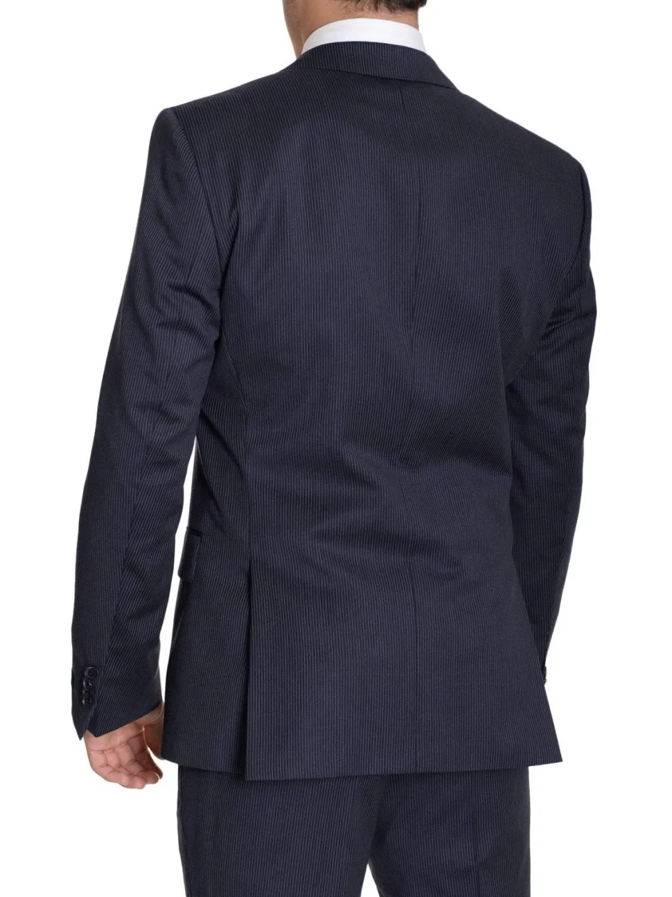 Hugo Boss The Grand/central Classic Fit Navy Pinstriped Two Button Wool Suit