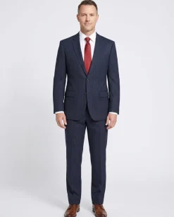Hugo Boss The Grand/central Classic Fit Navy Pinstriped Two Button Wool Suit