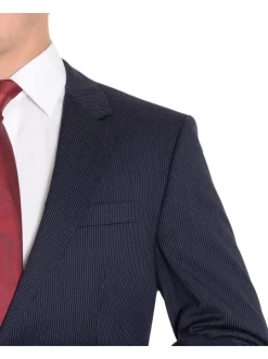 Hugo Boss The Grand/central Classic Fit Navy Pinstriped Two Button Wool Suit