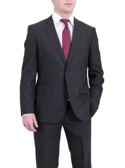 Hugo Boss The Kings/central Classic Fit Gray Mini Check Two Button Wool Suit