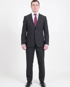 Hugo Boss The Kings/central Classic Fit Gray Mini Check Two Button Wool Suit