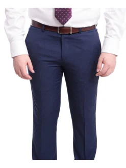 Ideal Slim Fit Blue Houndstooth Two Button Wool Suit