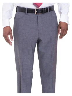 Ideal Slim FIt Heather Gray Two Button Half Lined Stretch Wool Suit