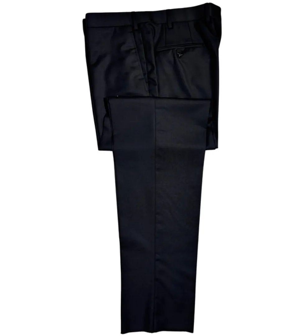 Isaia Mens Black Textured Fully-Canvassed Notch Lapel Classic Fit 2-Button Wool Suit - 44L