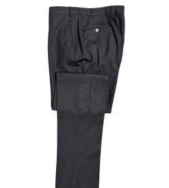 Isaia Mens Black Tonal Stripe Fully-Canvassed Notch Lapel Slim Fit 2-Button Wool Suit - 44L